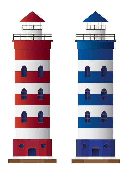 Vector lighthouse isolated on white background. Wall Mural