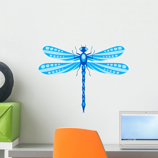 Dragonfly Isolated on White Wall Decal