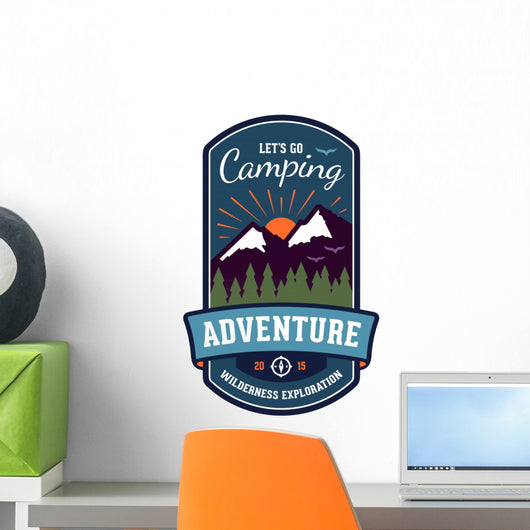 Camping adventure badge emblem Wall Decal