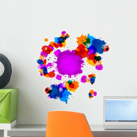 Colorful Vector Stains, Blots, Splashes Background Wall Decal