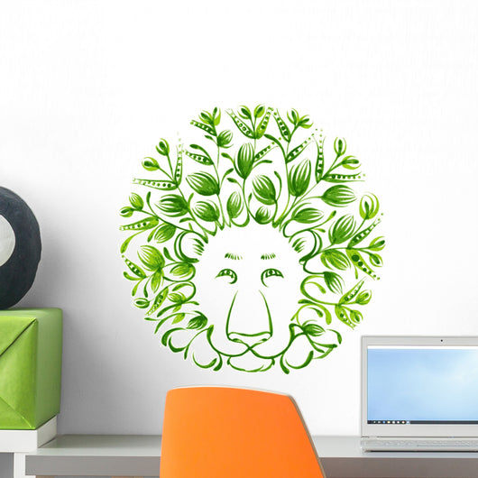 Floral Decorative Ornament Lion Wall Decal