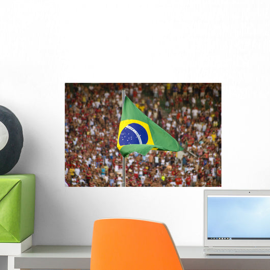 Brazilian Flag Wind inside of the Maracan‹ Wall Mural