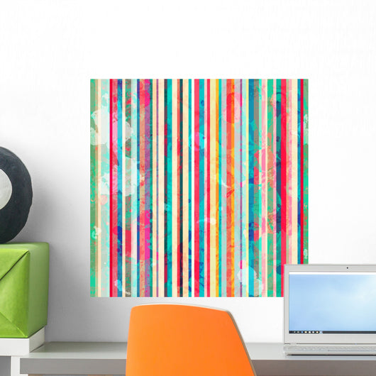 Colored Lines Seamless Pattern Wall Decal