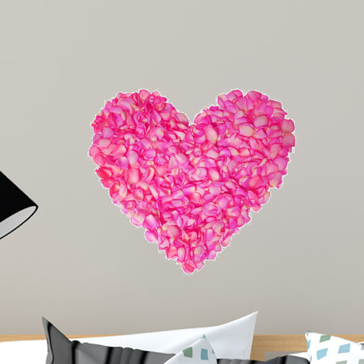 Petals of Roses in Heart Shape isolated on white background Wall Decal