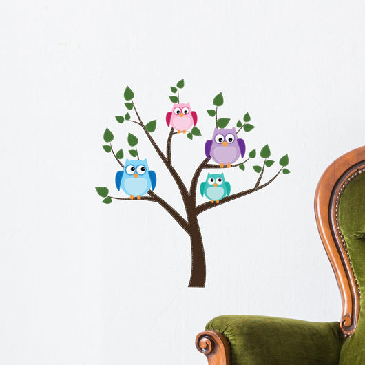 Owls sitting in a tree Wall Decal