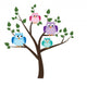 Owls sitting in a tree Wall Decal