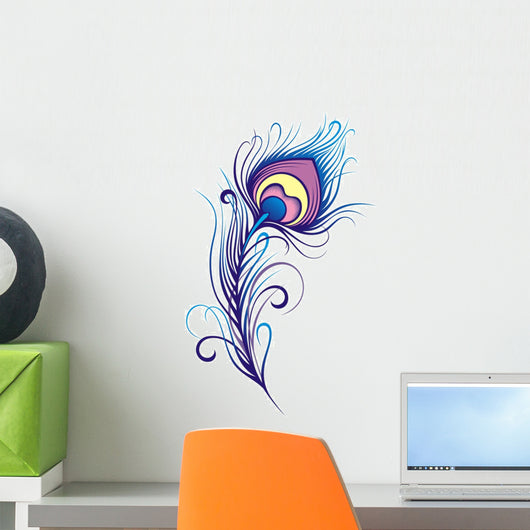 Stylized peacock feather Wall Decal