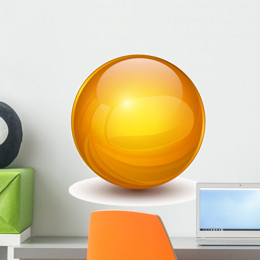 3D sphere, orange vector ball.