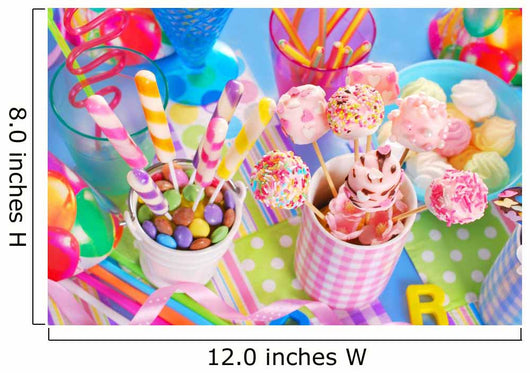 birthday party table with sweets for kids