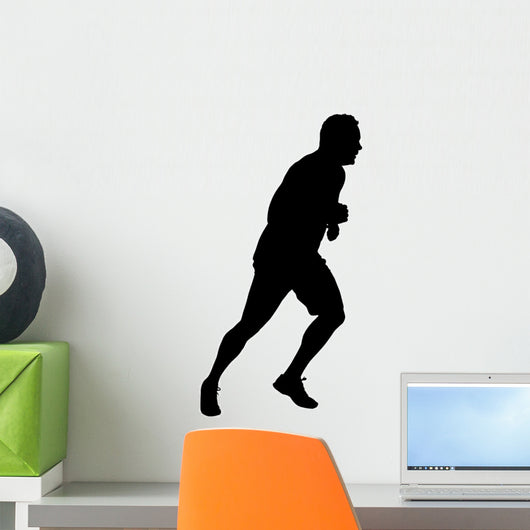 Male Marathon Runner Silhouette Wall Decal