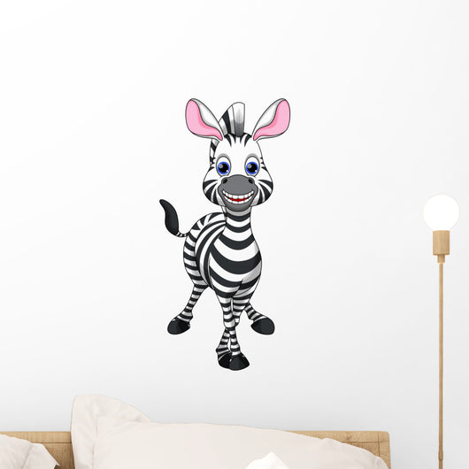 Zebra Cartoon Wall Decal Design 1