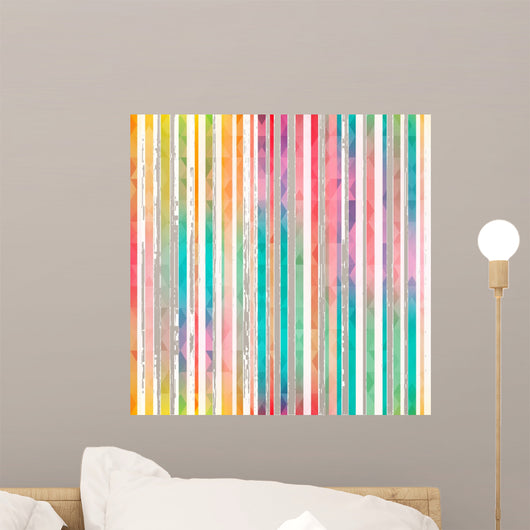 Rainbow Stripes Seamless Pattern Wall Decal