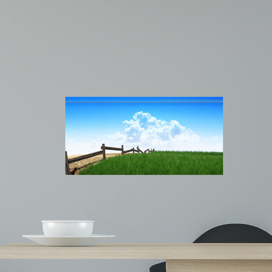 Green Pastures With Fence
