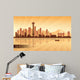 Seattle City Skyline Silhouette Background