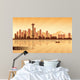 Seattle City Skyline Silhouette Background