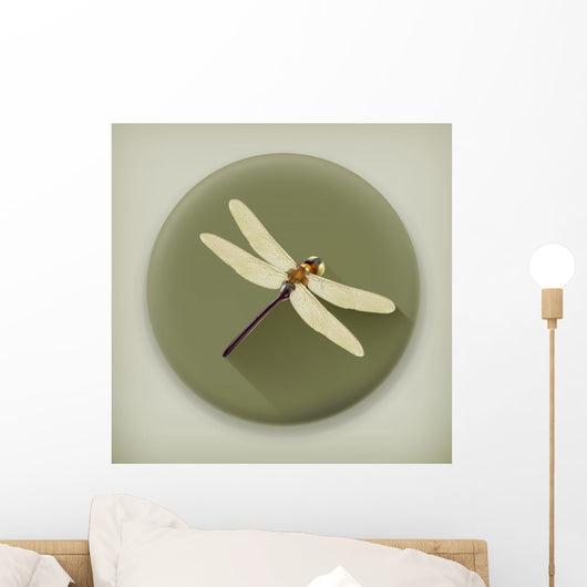 Dragonfly, long shadow vector icon