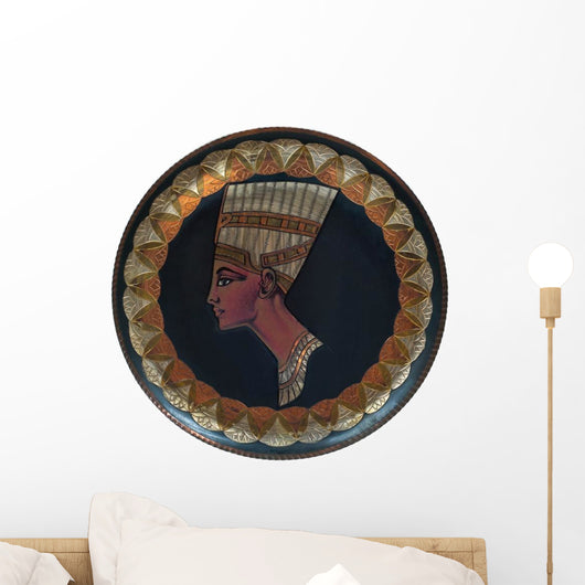 Nefertiti Saucer Circular Egyptian Wall Decal