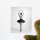 Black and white trace of a topless ballet dancer Wall Mural