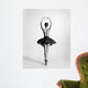 Black and white trace of a topless ballet dancer Wall Mural
