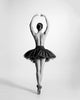 Black and white trace of a topless ballet dancer Wall Mural