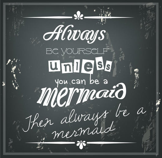 Retro Funny Quote on a Black Chalkboard Wall Mural