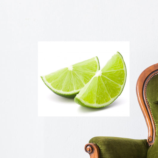 Citrus lime fruit segment isolated on white background cutout