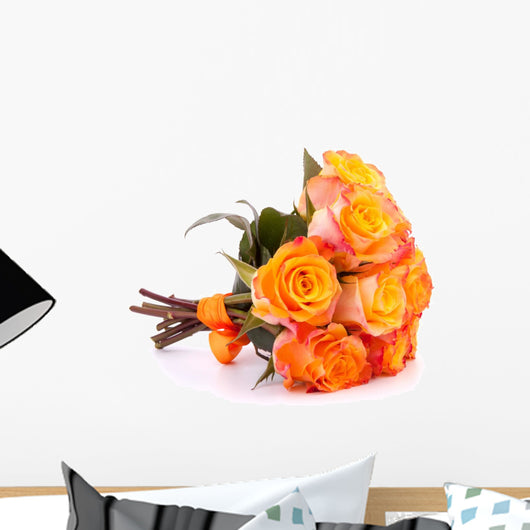 Yellow rose flower bouquet isolated on white background cutout