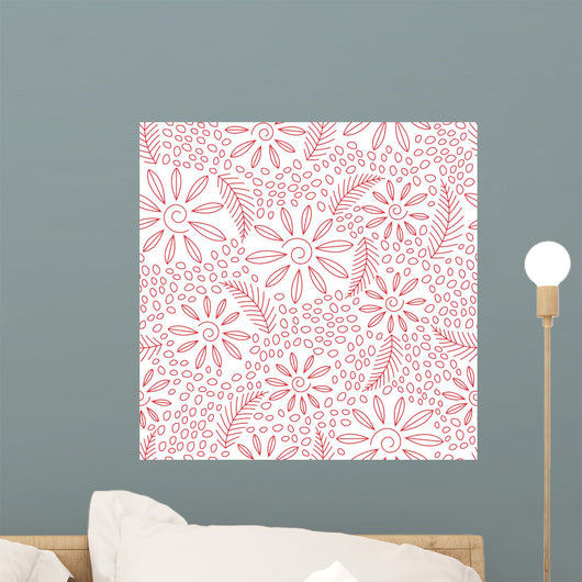 Floral Seamless Pattern with Wall Decal Design 2