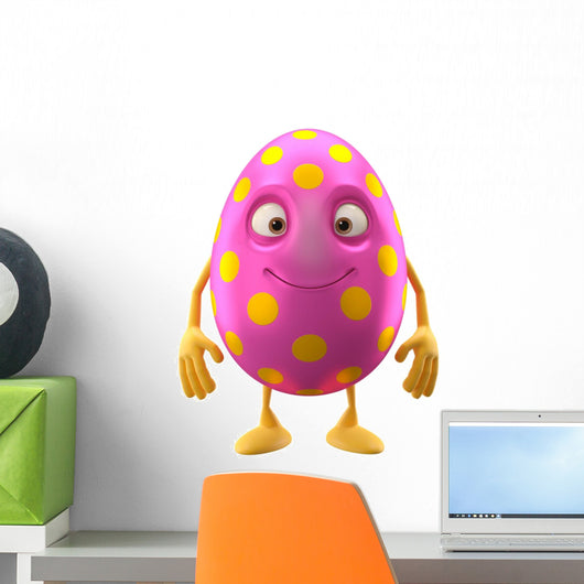 3D Easter Character, Cartoon, Amusing Egg Isolated on White