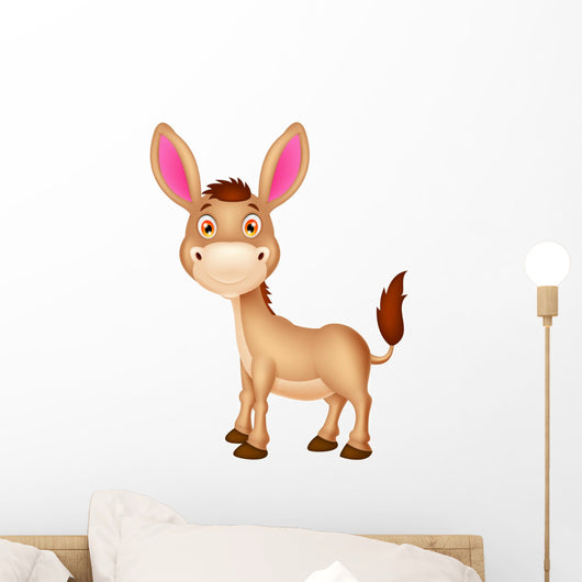 Cute donkey cartoon Wall Decal