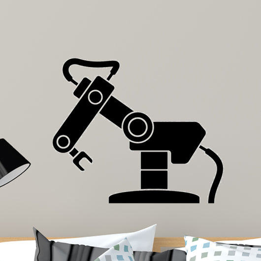 vector robotic arm black symbol