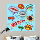 Comic speech bubbles design elements collection Wall Mural