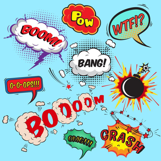 Comic speech bubbles design elements collection Wall Mural