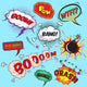 Comic speech bubbles design elements collection Wall Mural