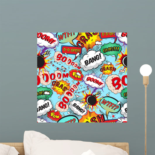 Seamless Pattern Comic Speech Wall Decal
