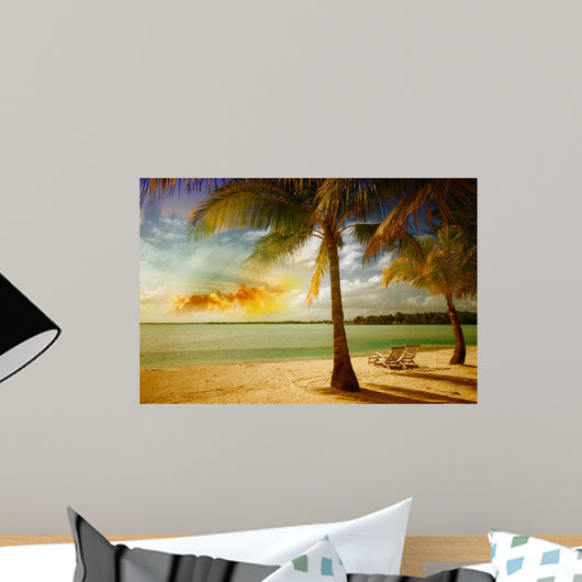 Beautiful Marine Landscape With Tree Wall Mural