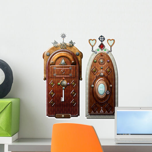 Old fashioned doors of fairytales