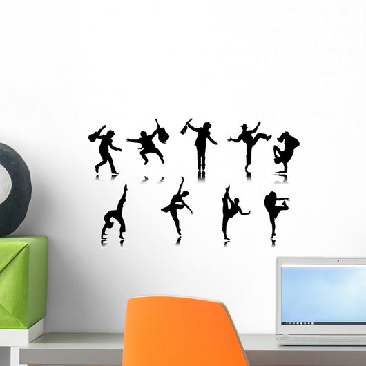 dance silhouettes Wall Mural