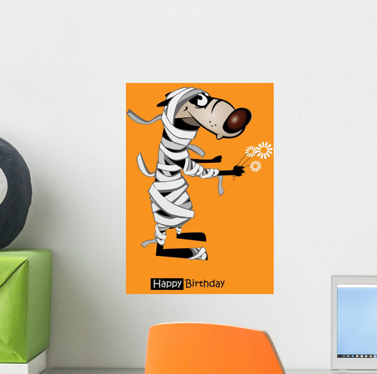 Happy Birthday smile wolf gift card Wall Decal
