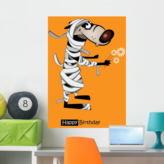 Happy Birthday smile wolf gift card Wall Decal