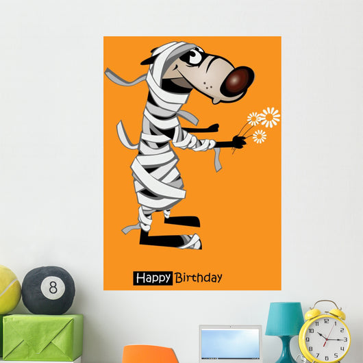 Happy Birthday smile wolf gift card Wall Decal