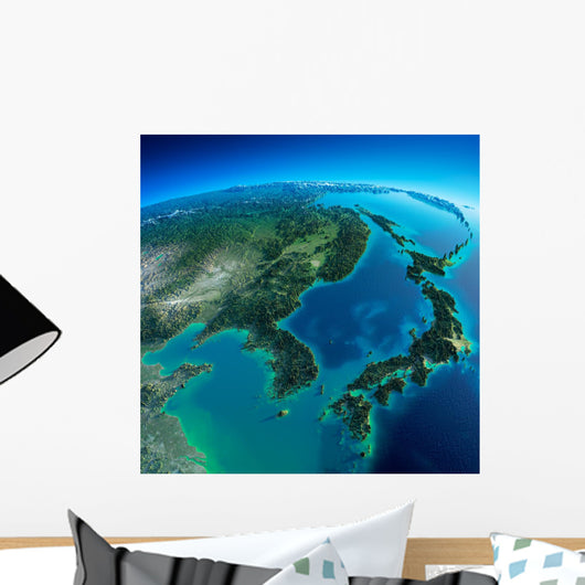 Detailed Earth. Korea and Japan