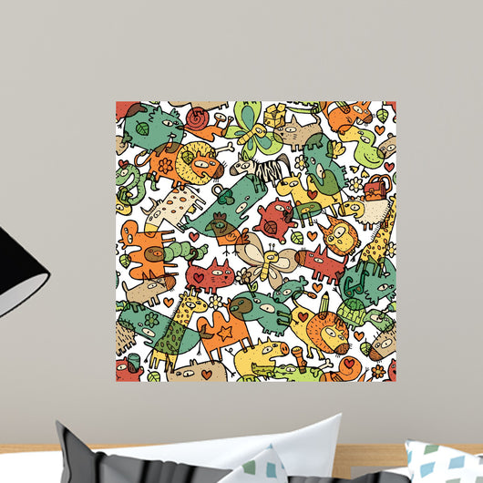 Animals and Objects Seamless Wall Decal Design 2