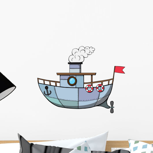 Cartoon ship. Vector illustration
