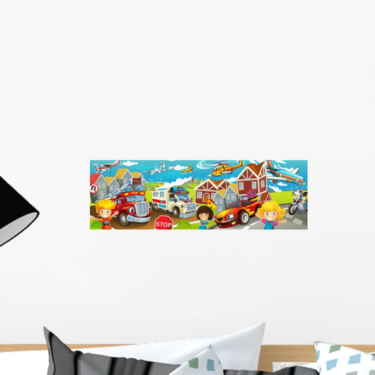 Cartoon street - illustration for the children