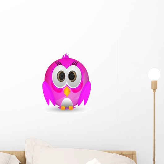 Pink Twitter Bird Wall Decal
