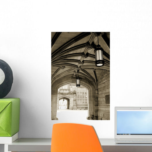 Arch with lamps at Princeton university dorm, New Jersey Wall Mural