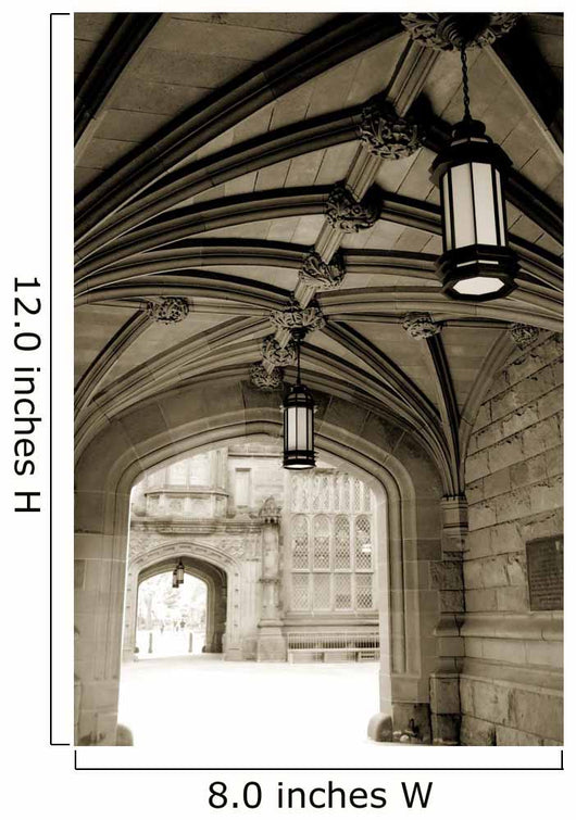 Arch with lamps at Princeton university dorm, New Jersey Wall Mural