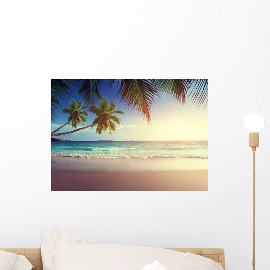 Sunset on Seychelles Beach