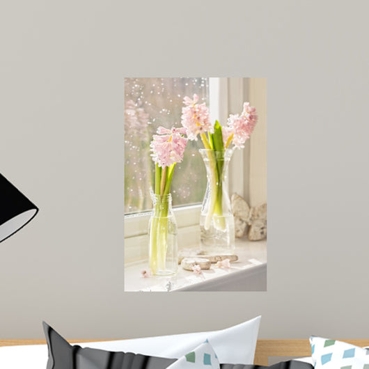 Vases of Hyacinths Wall Mural